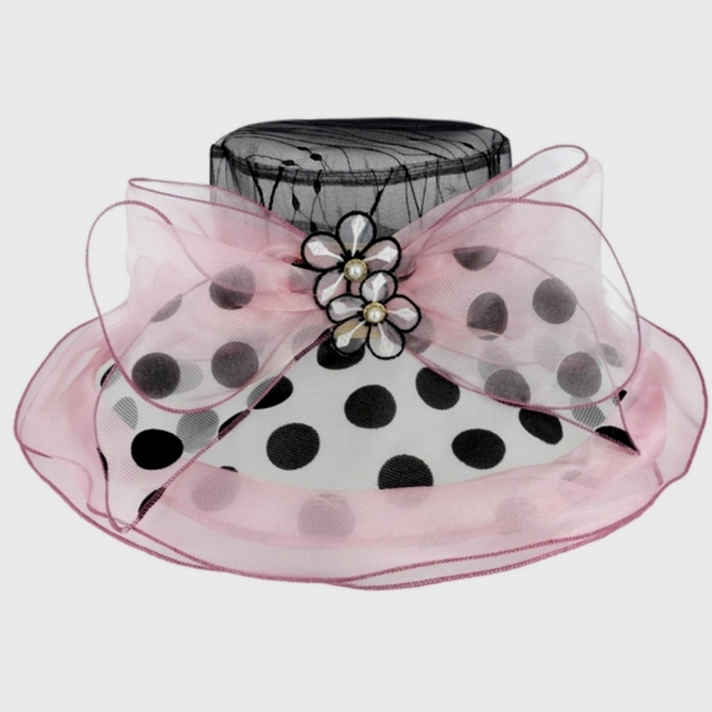 Kentucky Derby Church Brunch Pink Black Hat